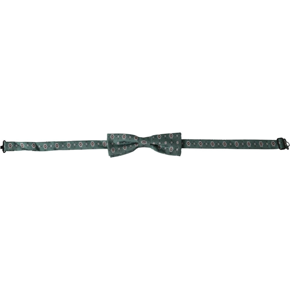 Dolce & Gabbana Mint Green Floral Adjustable Neck Men Bow Tie Dolce & Gabbana Dark Slate Gray