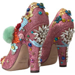 Dolce & Gabbana Dolce & Gabbana Pink Embellished Fur Mary Jane Pumps Shoes LA10945-39 1728,22% PS,30% Lamb,67345645728,Dolce & Gabbana,EU39/US8.5,Material: 48% CO,Pink,Preowned / Defect,Sandals - Women - Shoes,Women