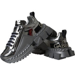 Dolce & Gabbana Dolce & Gabbana Silver Leather Super Queen Sneakers Shoes LA11077-36 1728,67345645728,Dolce & Gabbana,EU36/US5.5,Material: 57% Leather 43% Viscose,Preowned / Defect,Silver,Sneakers - Women - Shoes