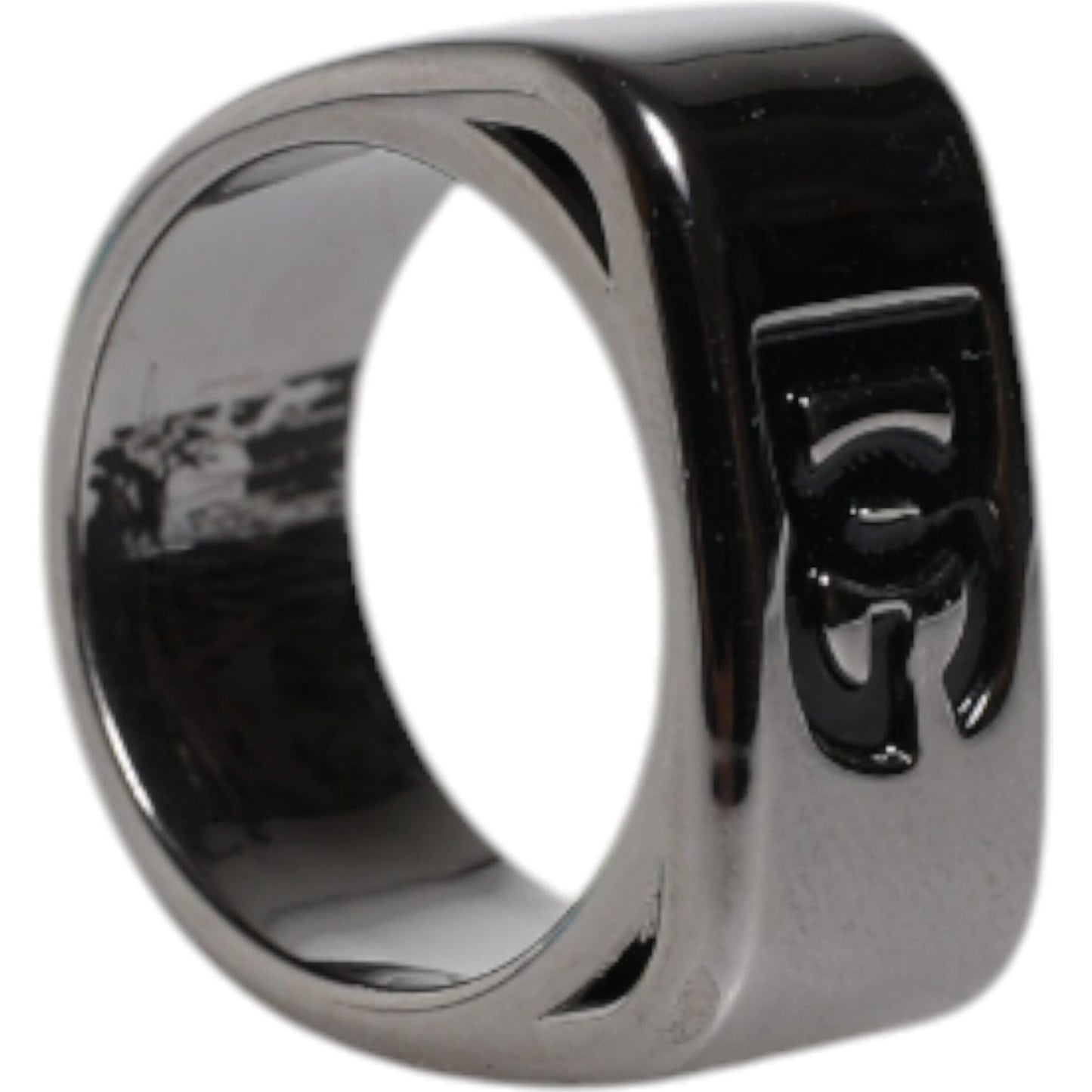 Dolce & Gabbana Dolce & Gabbana Silver Tone Brass Anello DG Logo Ring SMY10559-62 1728,67345645728,Dolce & Gabbana,EU62 | US10.5,Material: 100% Brass,Men,New with tags,Rings - Men - Jewelry,Silver