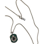 Dolce & Gabbana Sterling Silver 925 Chain Bar Gem Pendant Logo Necklace Necklace Dolce & Gabbana Gray