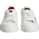 Dolce & Gabbana Dolce & Gabbana White Red Leather Logo Low Top Sneakers Shoes MV7295-39 1728,67345645728,Dolce & Gabbana,EU39/US6,Material: 100% Calf Leather,Men,Men - Shoes,New with tags,Shoes,Sneakers - Men - Shoes,White and Red