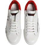Dolce & Gabbana Dolce & Gabbana White Red Leather Logo Low Top Sneakers Shoes MV7295-39 1728,67345645728,Dolce & Gabbana,EU39/US6,Material: 100% Calf Leather,Men,Men - Shoes,New with tags,Shoes,Sneakers - Men - Shoes,White and Red