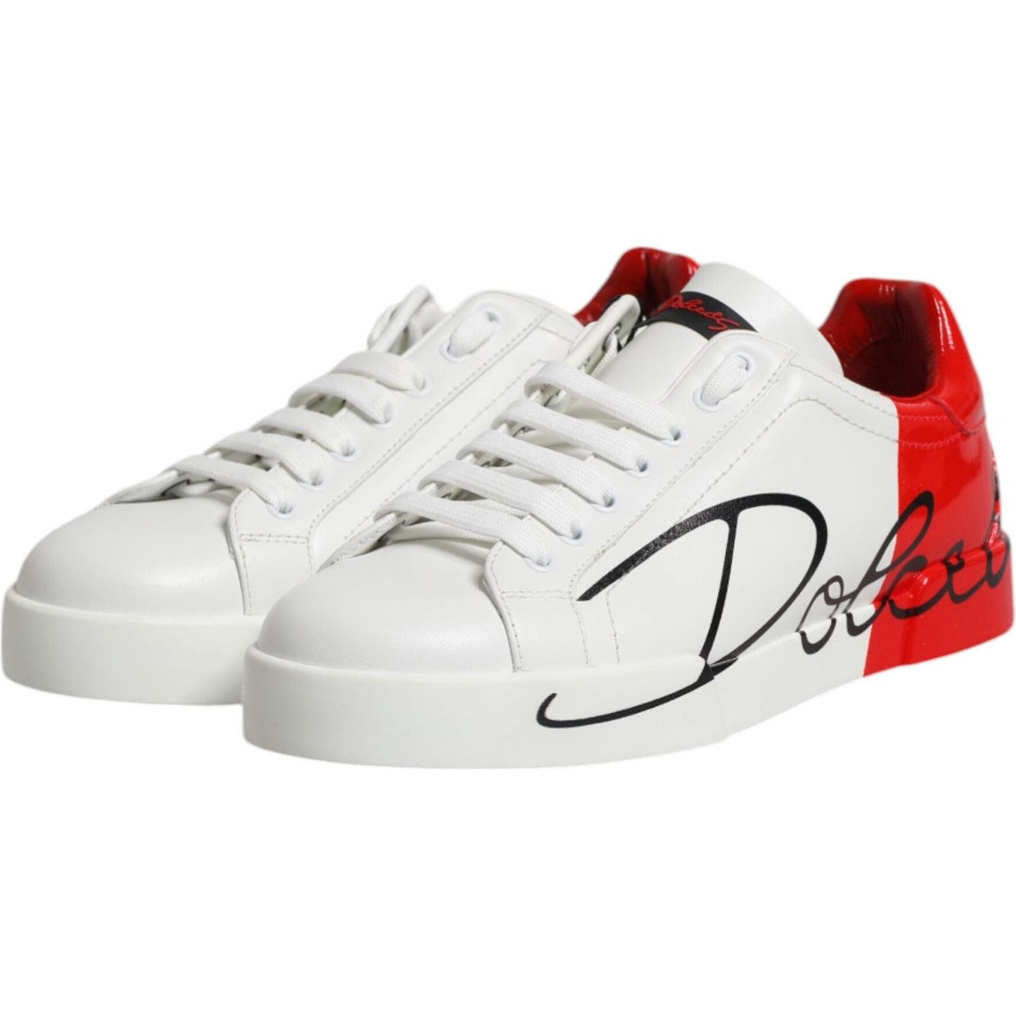 Dolce & Gabbana Dolce & Gabbana White Red Leather Logo Low Top Sneakers Shoes MV7295-39 1728,67345645728,Dolce & Gabbana,EU39/US6,Material: 100% Calf Leather,Men,Men - Shoes,New with tags,Shoes,Sneakers - Men - Shoes,White and Red