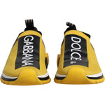 Dolce & Gabbana Dolce & Gabbana Yellow Black Slip On Sorrento Sneaker Shoes MV6627-40.5 1728,67345645728,Dolce & Gabbana,EU40.5/US7.5,Material: 65% Polyester 15% Viscose 10% Nylon 10% Elastane,Men,Men - Shoes,New with tags,Shoes,Sneakers - Men - Shoes,Yel