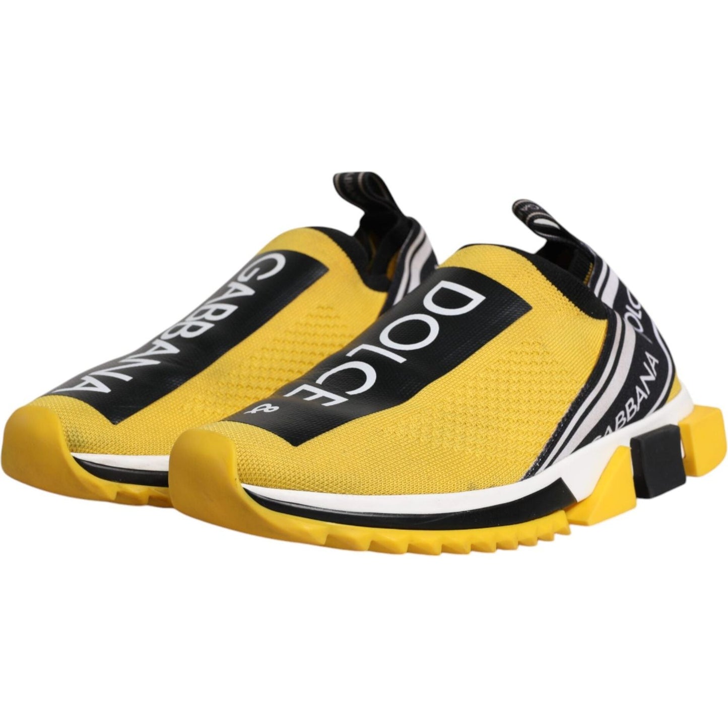 Dolce & Gabbana Dolce & Gabbana Yellow Black Slip On Sorrento Sneaker Shoes MV6627-40.5 1728,67345645728,Dolce & Gabbana,EU40.5/US7.5,Material: 65% Polyester 15% Viscose 10% Nylon 10% Elastane,Men,Men - Shoes,New with tags,Shoes,Sneakers - Men - Shoes,Yel