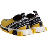 Dolce & Gabbana Dolce & Gabbana Yellow Black Slip On Sorrento Sneaker Shoes MV6627-40.5 1728,67345645728,Dolce & Gabbana,EU40.5/US7.5,Material: 65% Polyester 15% Viscose 10% Nylon 10% Elastane,Men,Men - Shoes,New with tags,Shoes,Sneakers - Men - Shoes,Yel