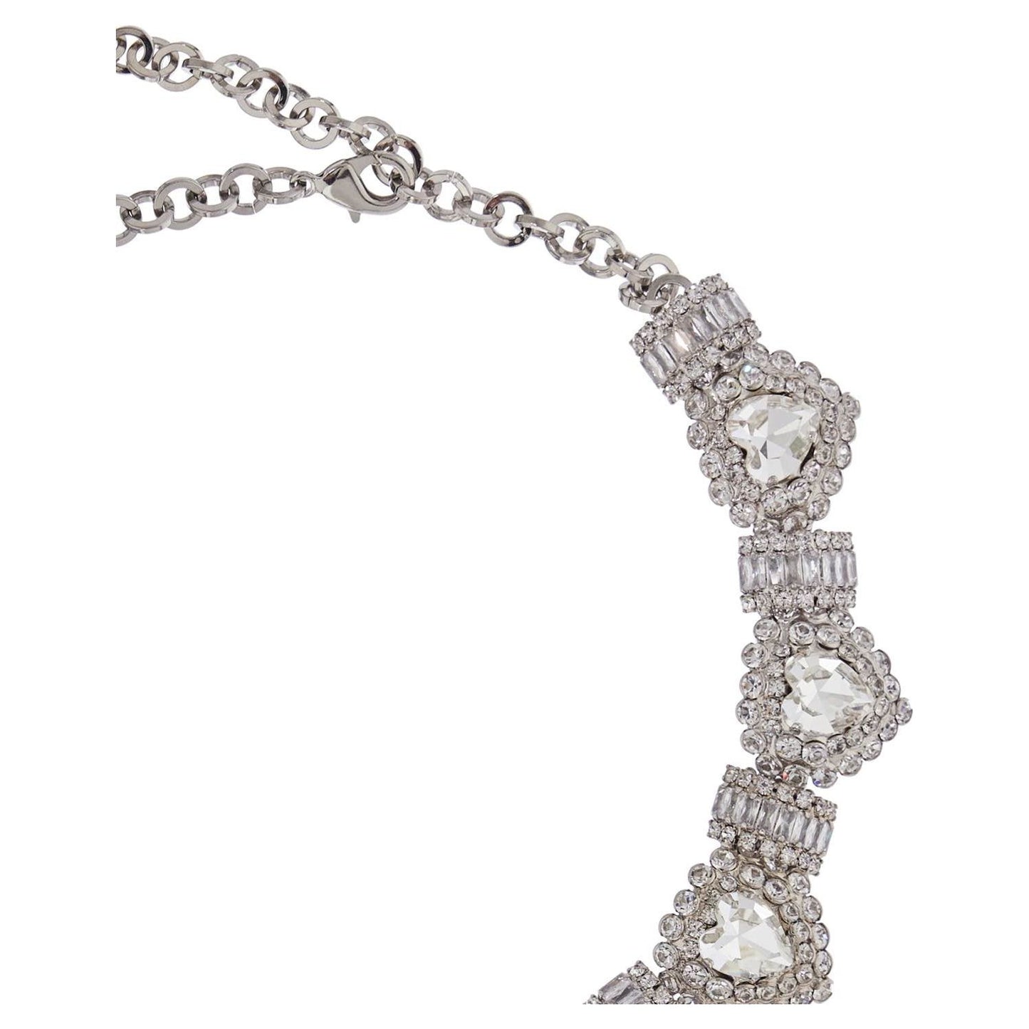 Alessandra Rich heart necklace in hypoallergenic silver crystal