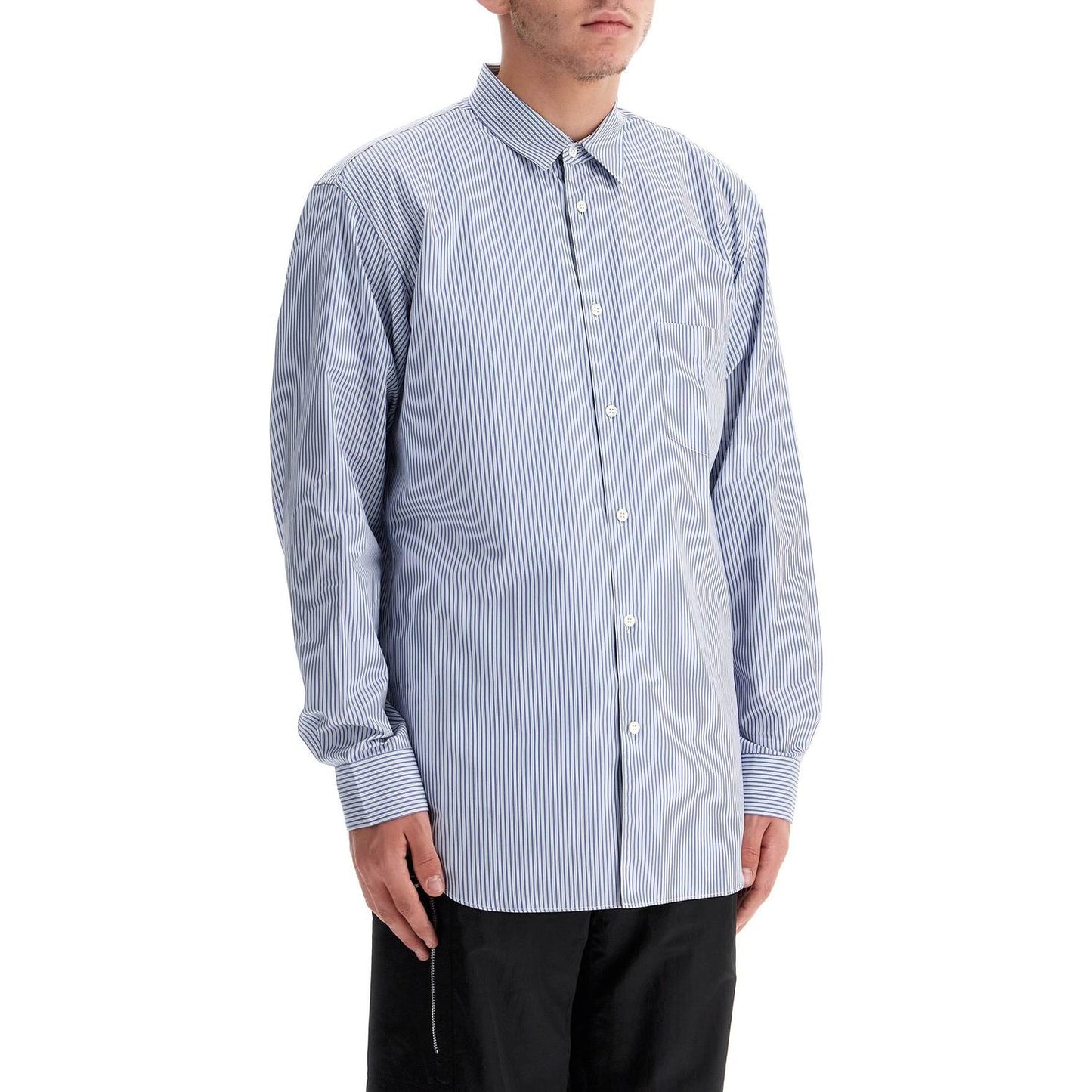 Comme Des Garcons Shirt 'strong will' striped Shirts Comme Des Garcons Shirt Light Gray