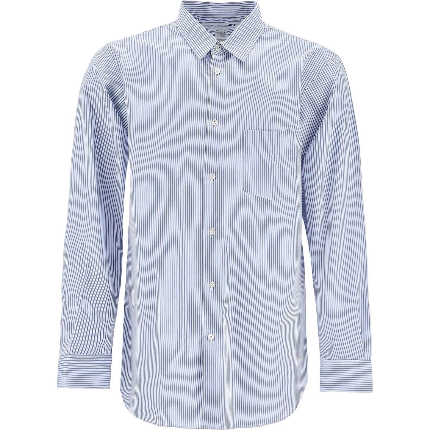 Comme Des Garcons Shirt 'strong will' striped Shirts Comme Des Garcons Shirt Light Gray
