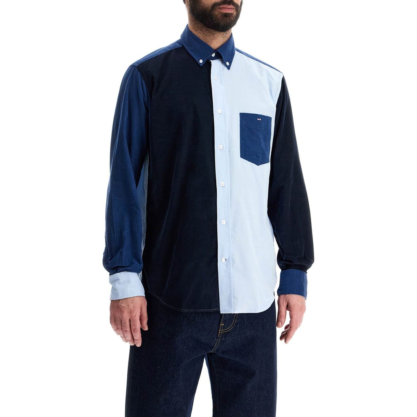 EDEN PARK multicolored blue long sleeve shirt with classic collar Shirts EDEN PARK Black