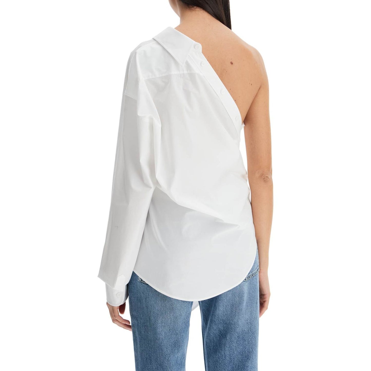 Moschino one-shoulder poplin stretch Topwear Moschino Light Gray