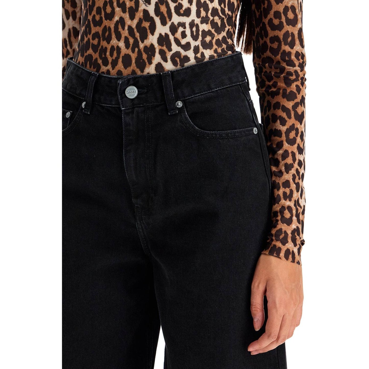 Ganni organic denim tapered jeans Jeans Ganni Black