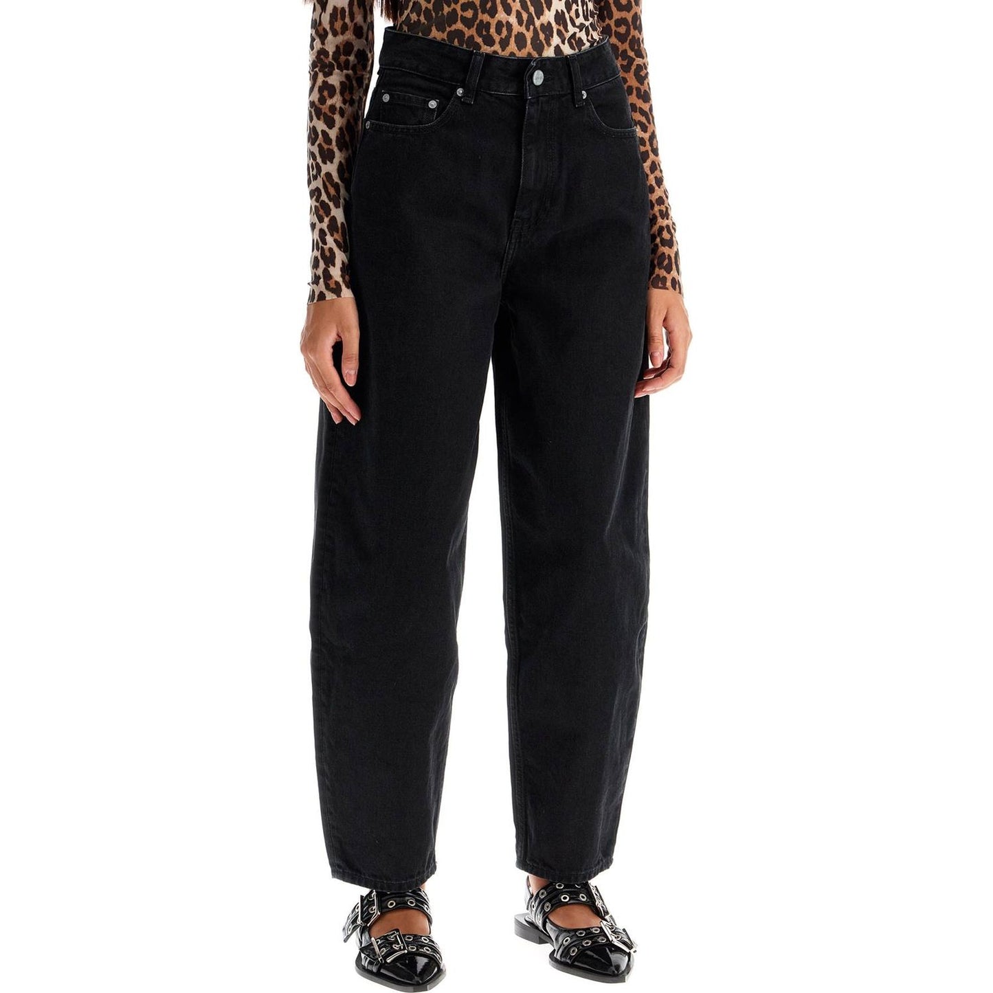 Ganni organic denim tapered jeans Jeans Ganni Black