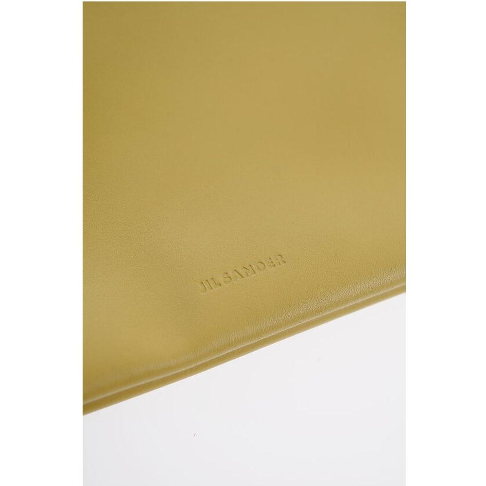 Jil Sander Jil Sander Leather Shopping Bag with Inner Pocket JIP617253GD 1728,74866327712,Bags,Jil Sander,New with tags,Tote Bags - Women - Bags,Women,Women - Bags,Yellow