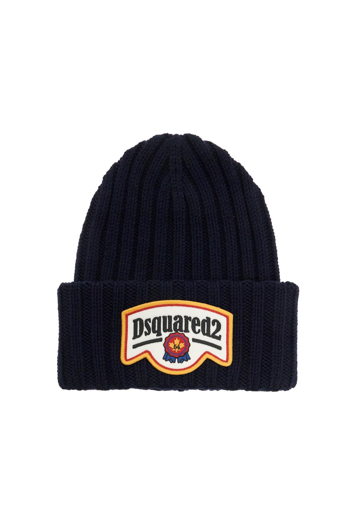 Dsquared2 "beanie hat with patch logo Scarves Hats & Gloves Dsquared2 Black