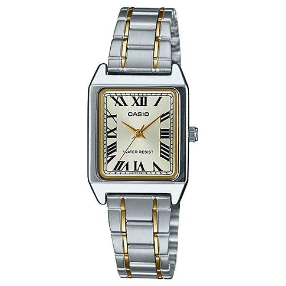 CASIO COLLECTION Mod. LADY TANK, SILVER&GOLD - CHAMPAGNE, METAL ALLOY WATCHES CASIO COLLECTION & VINTAGE Gray