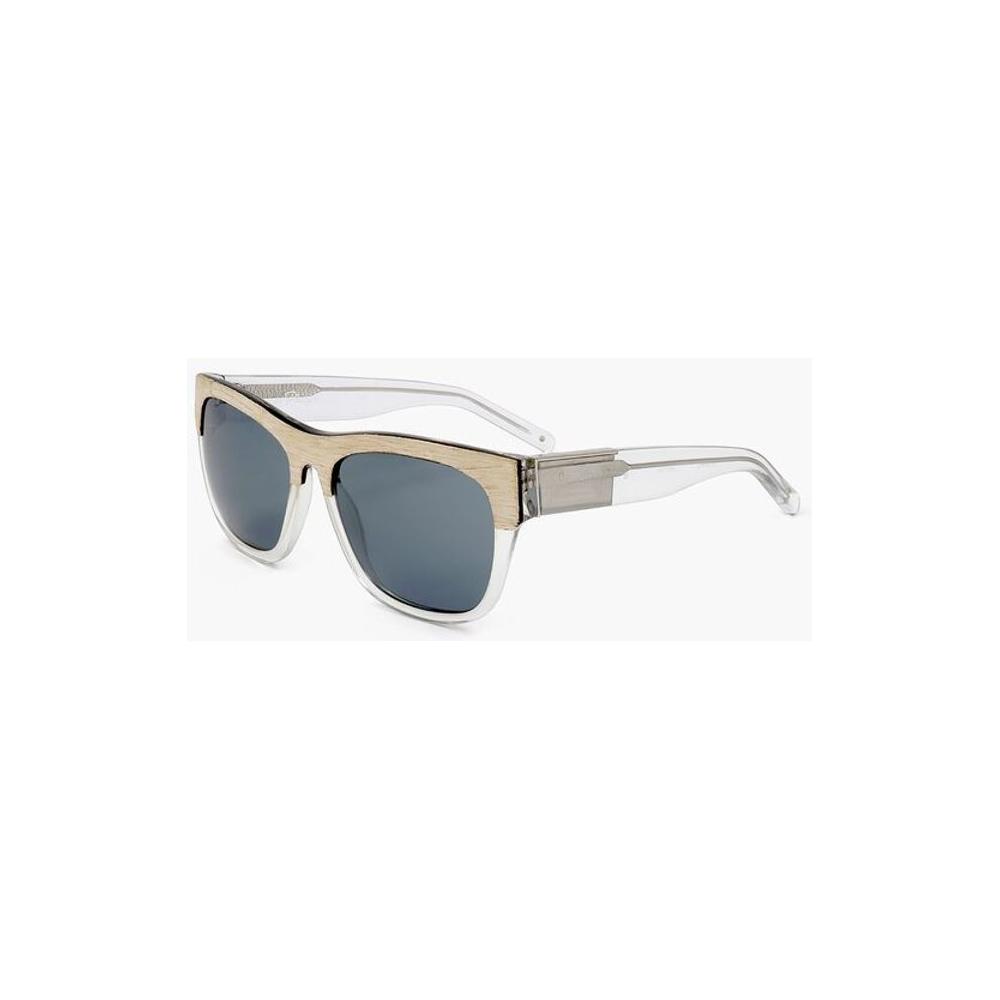Linda Farrow Linda Farrow PHILLIP LIM Wayfarer Sunglasses with Wood Effect Detail LIP687001GD 1728,74866327712,Linda Farrow,Men,New with tags,Sunglasses for Men - Sunglasses,White