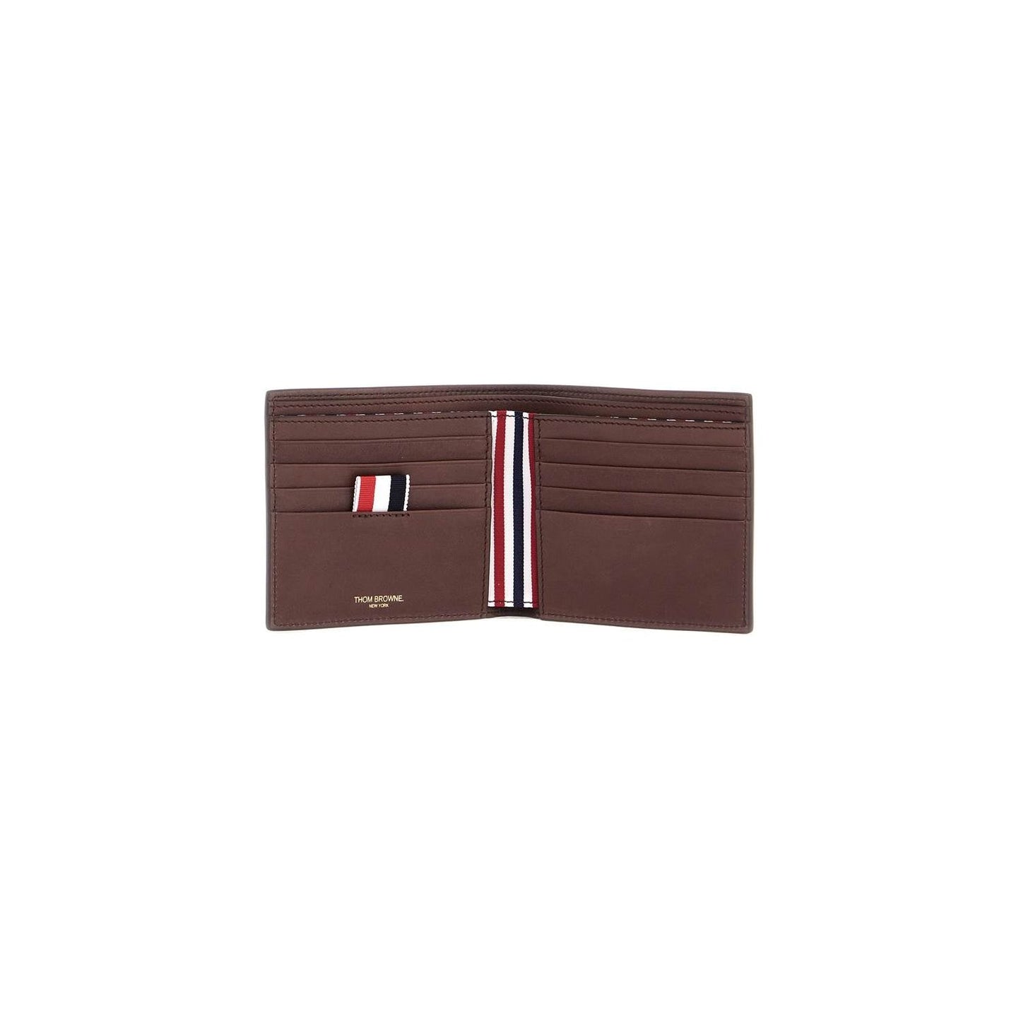 Thom Browne compact dark brown calfskin wallet with slots Small Leather Goods Thom Browne Dark Olive Green