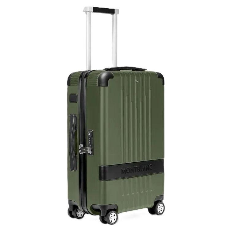 MONTBLANC LEATHER MOD. CABIN COMPACT TROLLEY - 35X55X21 (34 L) FASHION ACCESSORIES MONTBLANC Dark Olive Green