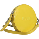 MSGM Yellow Leather Logo Crossbody Sling Shoulder Round Bag MSGM Goldenrod