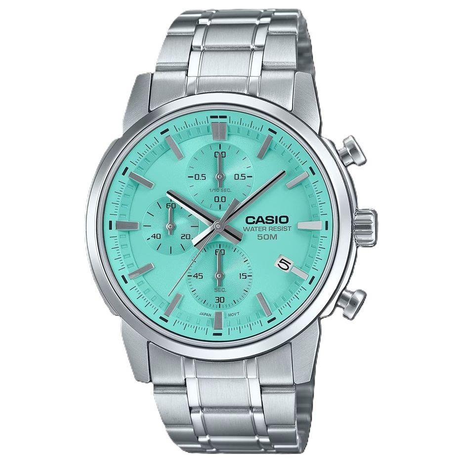 CASIO COLLECTION Mod. CHRONO DATE - AQUA GREEN WATCHES CASIO COLLECTION & VINTAGE Dark Sea Green