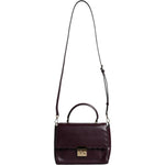 Michael Kors Purple Leather Logo Plaque Crossbody MINDY Satchel Bag MK5011
