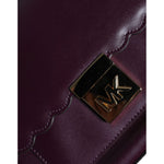 Michael Kors Purple Leather Logo Plaque Crossbody MINDY Satchel Bag MK5011