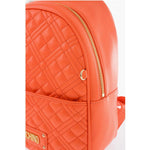 Moschino Moschino LOVE Quilted Faux Leather Backpack with Matched Pouch MOP483449GD 1728,74866327712,Backpacks - Women - Bags,Bags,Moschino,New with tags,Orange,Women,Women - Bags