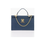 Moschino Moschino LOVE Solid Color bag with Removable Faux Fur Handle MOP490436GD 1728,74866327712,Bags,Blue,Moschino,New with tags,Tote Bags - Women - Bags,Women,Women - Bags