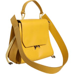 Patrizia Pepe Yellow Leather Shoulder Strap Top Handle Bag Patrizia Pepe Goldenrod