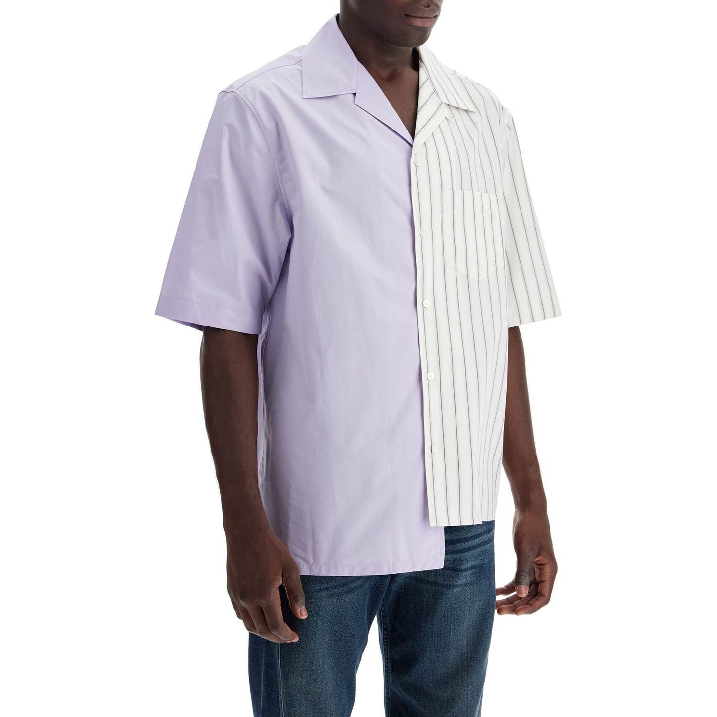 Lanvin asymmetric bowling shirt with Shirts Lanvin Light Gray