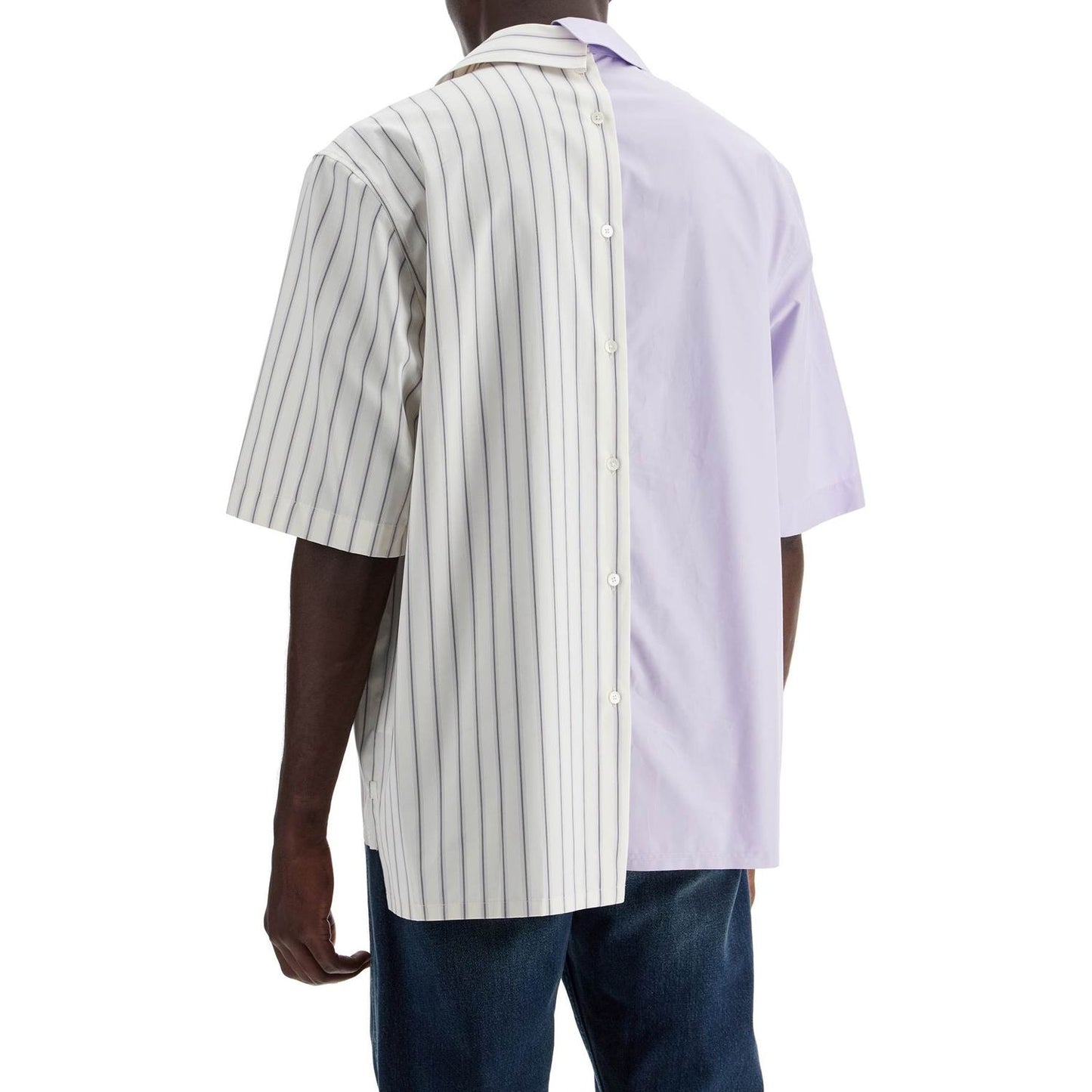 Lanvin asymmetric bowling shirt with Shirts Lanvin Light Gray