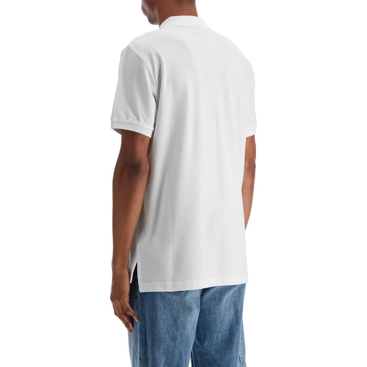 Moschino white cotton polo with embroidered logo Topwear Moschino Light Gray