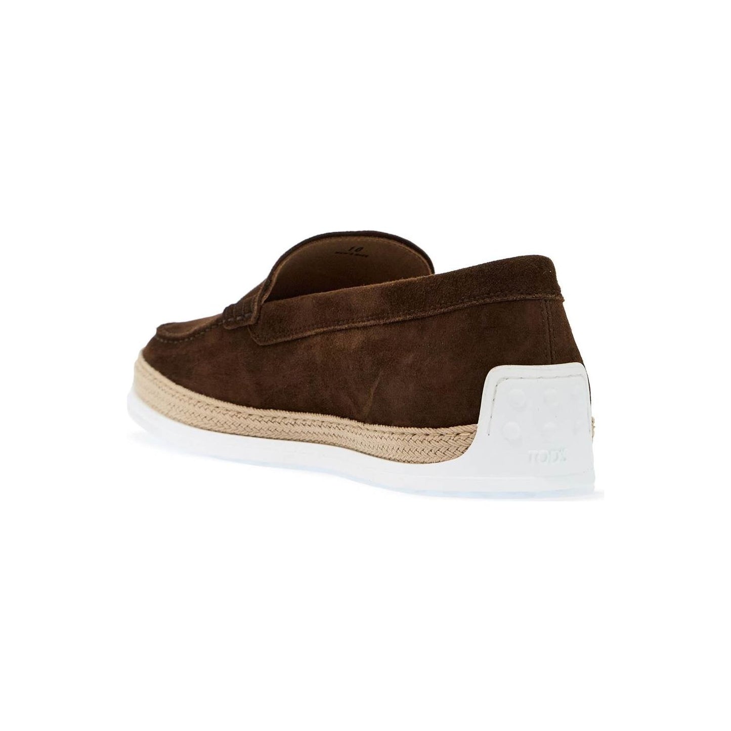 Tod'S suede slip-on with rafia insert Moccasins Tod'S Dark Slate Gray