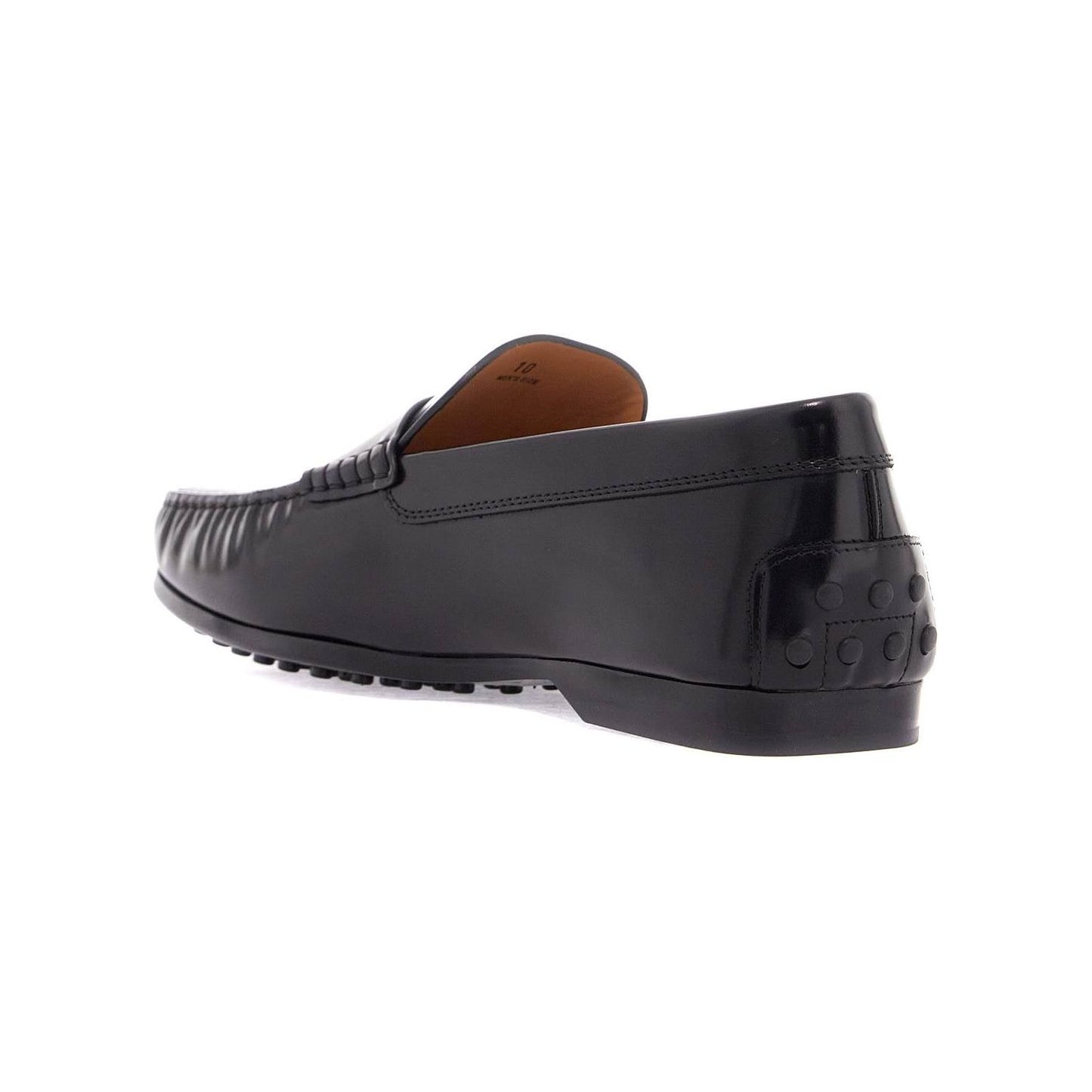 Tod'S men's black calfskin loafers with elegant insert and rubber sole Moccasins Tod'S Dark Slate Gray