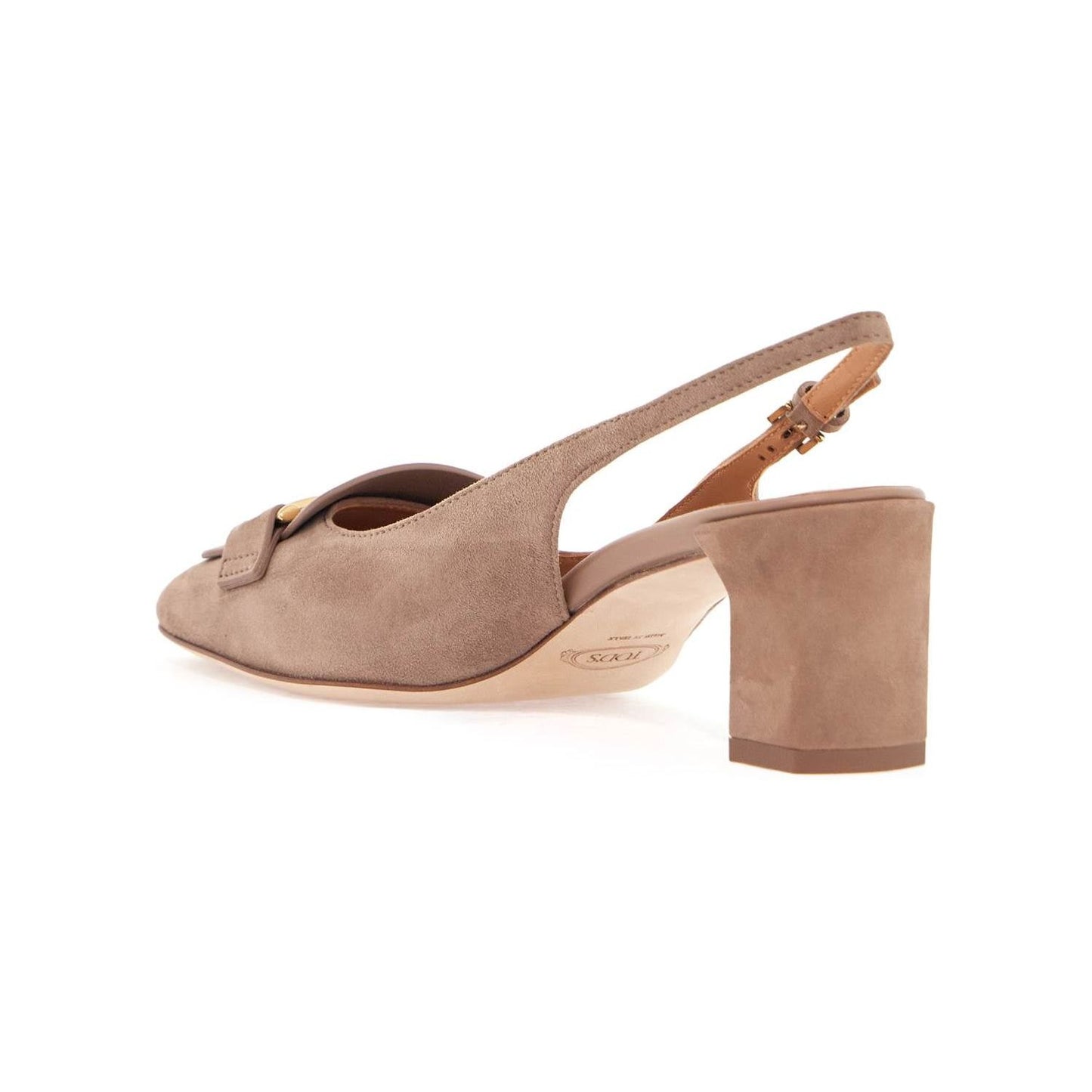 Tod'S cappuccino goat leather pumps with metal bar Pumps Tod'S Rosy Brown