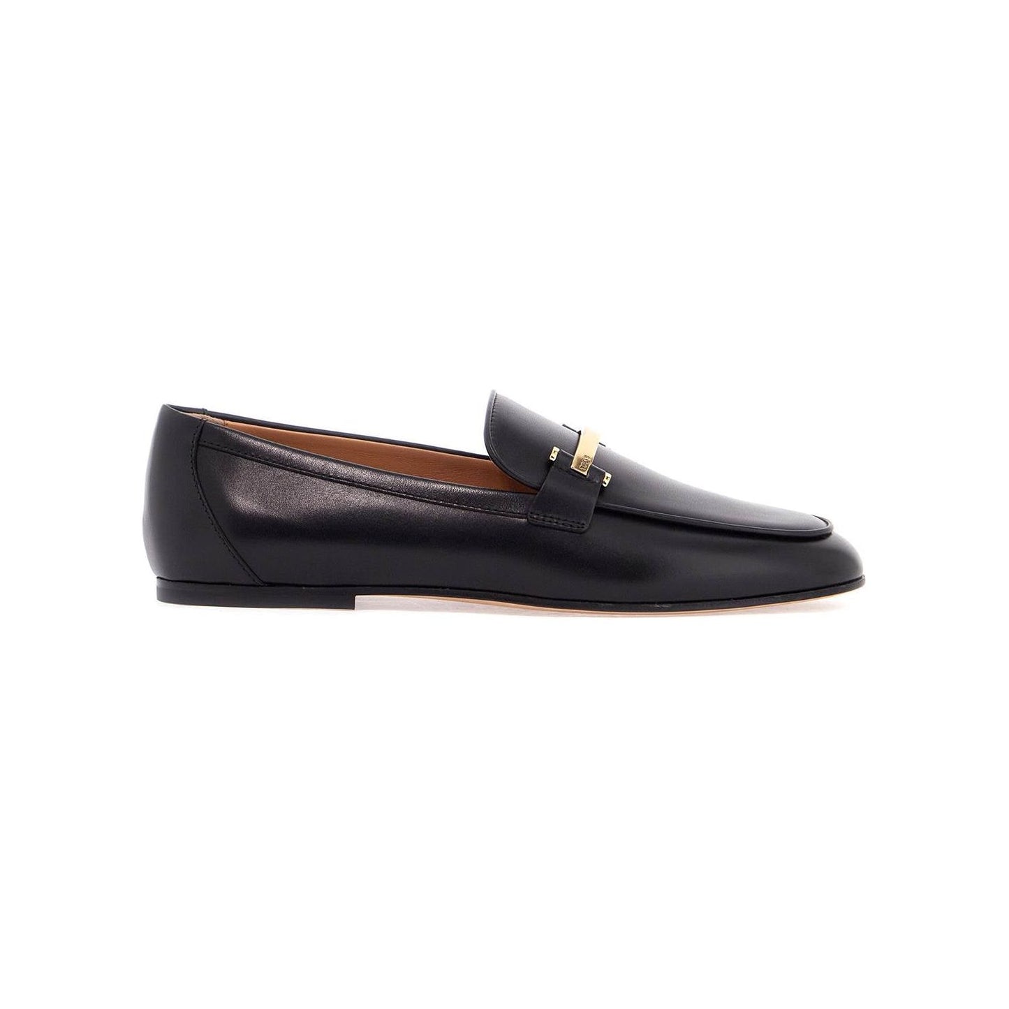 Tod'S black calfskin women's loafers with metallic band Loafers Tod'S Dark Slate Gray