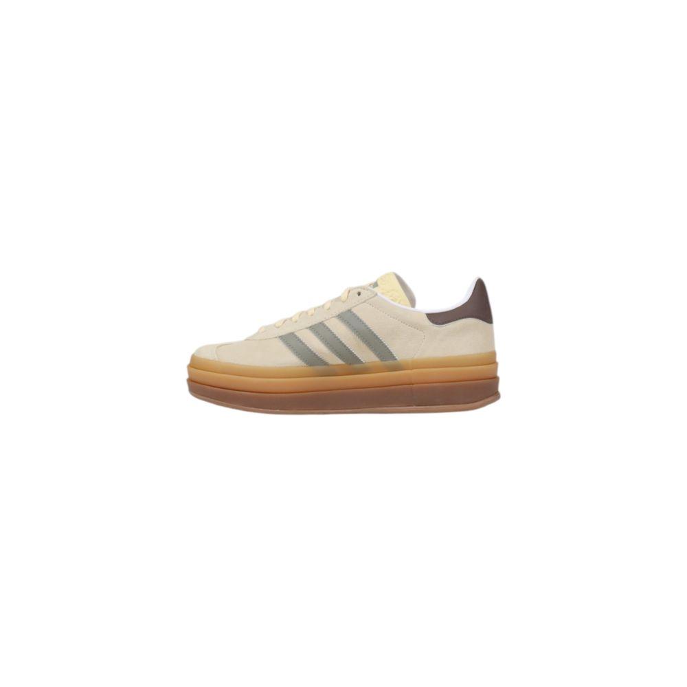 Adidas Gazelle Bold W cream suede leather sneaker with thick sole, side view