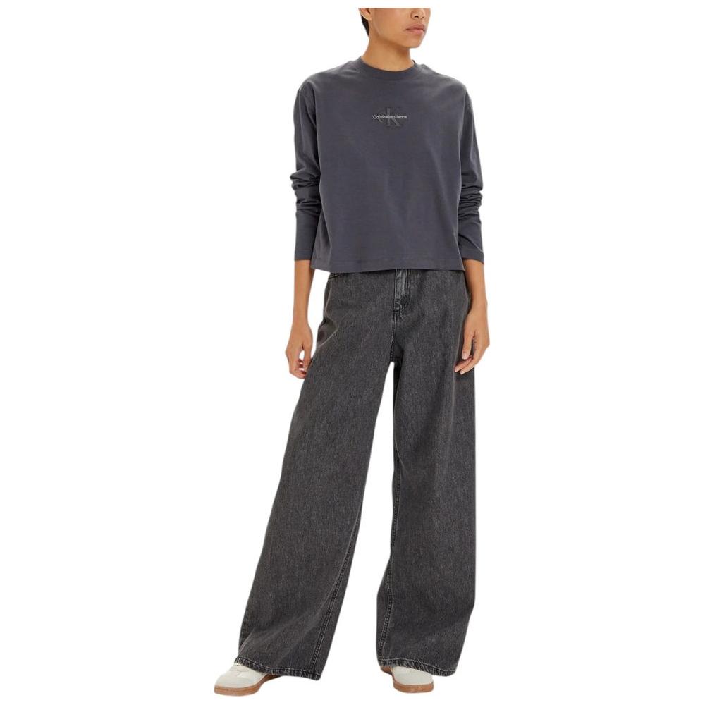 Calvin Klein Jeans Gray Cotton Tops & T-Shirt