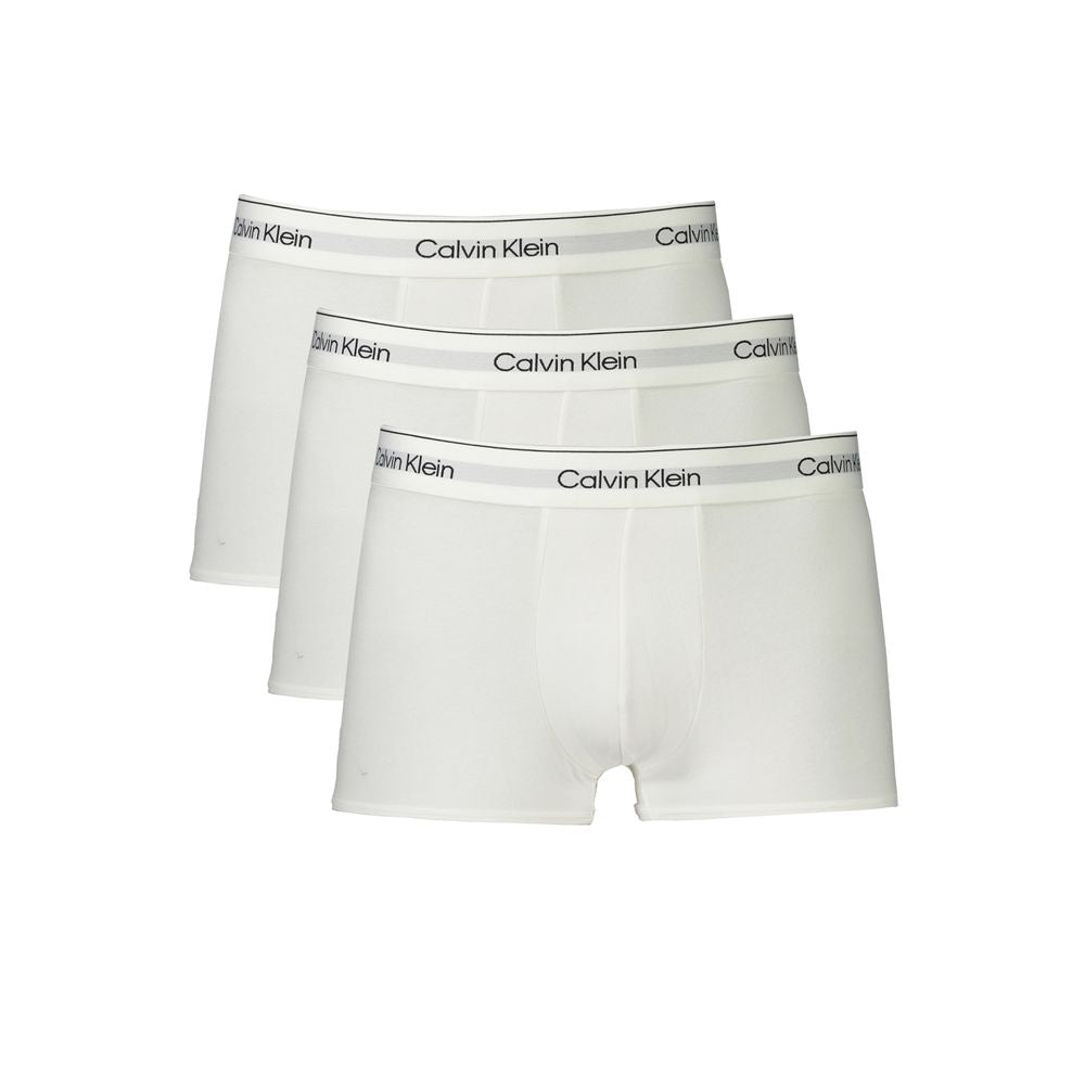 Calvin Klein white cotton men's boxer shorts tri-pack with branded waistband