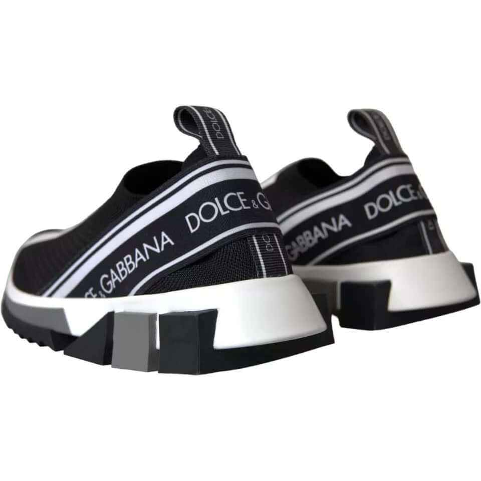 Dolce & Gabbana Black and White Sorrento Sneakers with logo detailing and rubber sole.