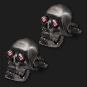 AMBROSINI JEWELS - GEMELLI ARGENTO 925° grandi teschio finitura brunita Cufflinks