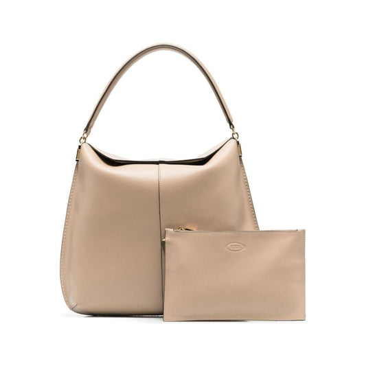 Tod's Leather Tote Bag Dove Grey Shoulder Tod'S Rosy Brown