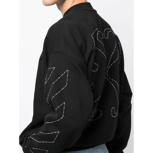 Off White Sweaters Black Topwear Off White White Smoke