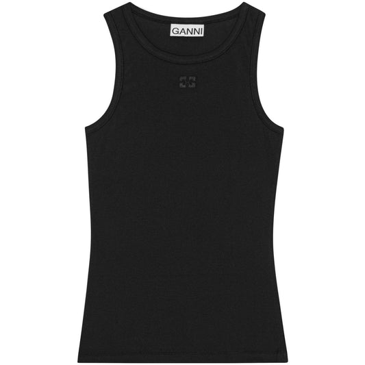GANNI Top Black Topwear Ganni Black