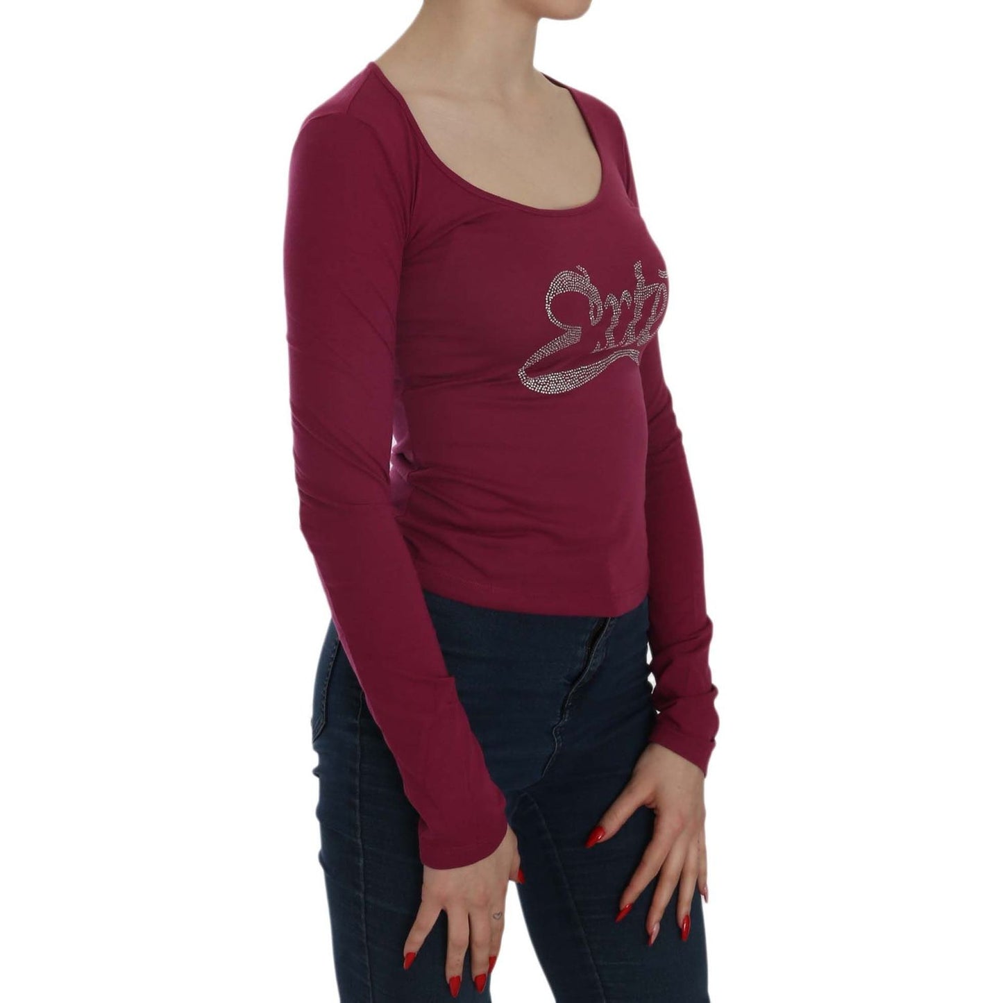 Exte Crystal Embellished Long Sleeve Casual Top