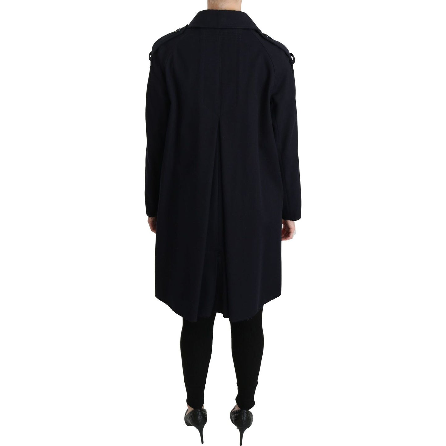 Dolce & Gabbana Coat Blue Cotton Women Trench Jacket JKT2495-36
