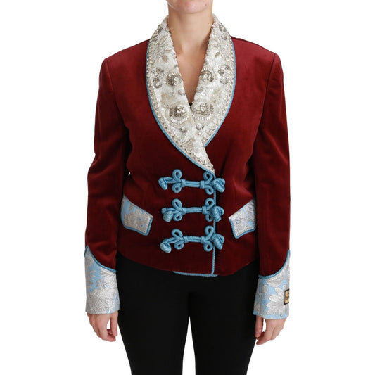 Dolce & Gabbana Opulent Red Baroque Detail Blazer Dolce & Gabbana Gray