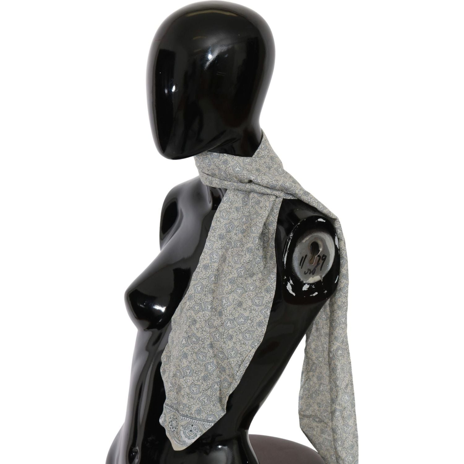 米色和蓝色幻想印花别致棉质围巾